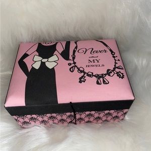 FAB Starpoint Pink Black Fabric Paris Jewelry Box